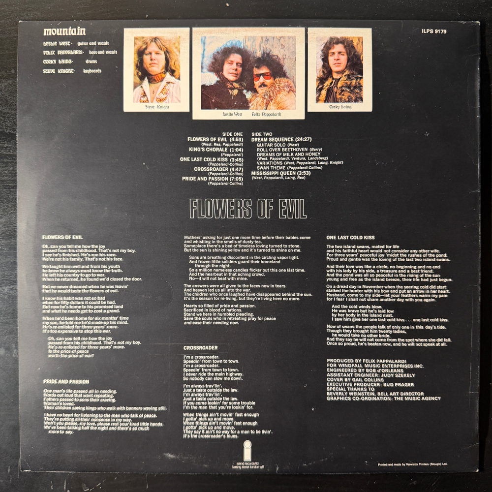 Mountain ‎– Flowers Of Evil (Дания 1971г.) Т