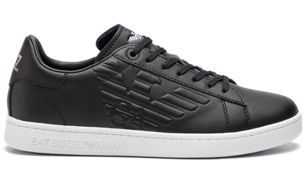 Мужские кроссовки EA7 Unisex Leather Sneaker - black