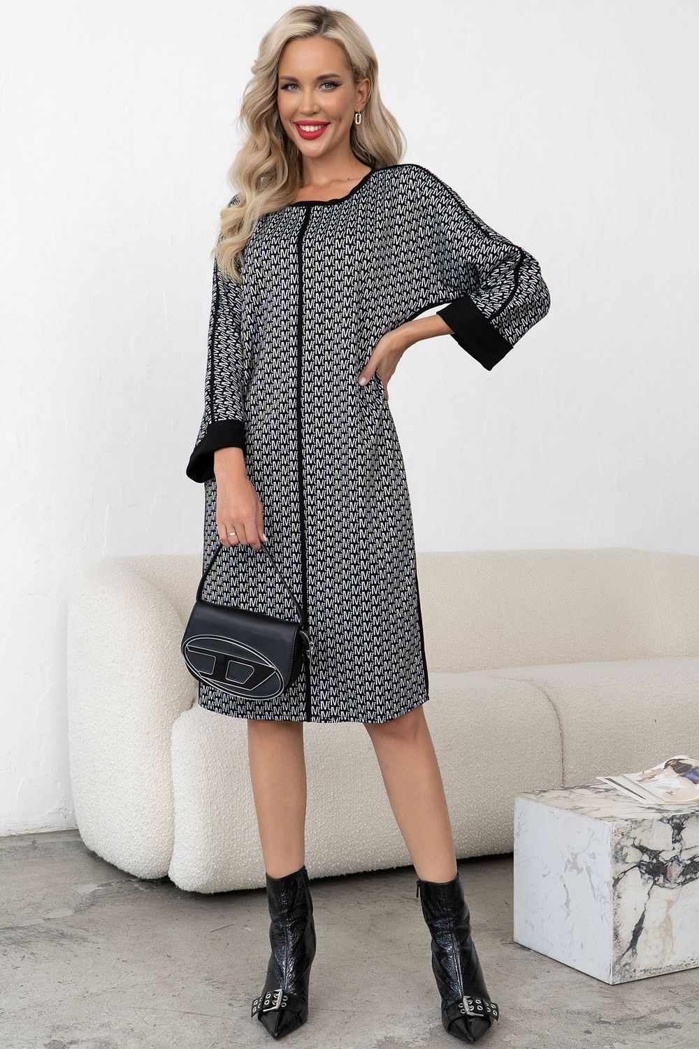 Платье Алана (черный/белый) Р11-1231/3 Nikol