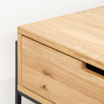 Журнальный столик 65х65х45, G+K, с ящиком для вещей, кофейный стол, массив дикого дуба, в стиле лофт, Makosa