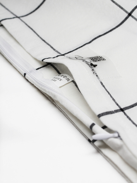 Пододеяльник на молнии Клетка белая вареный хлопок RinaAmari Размер 110*140