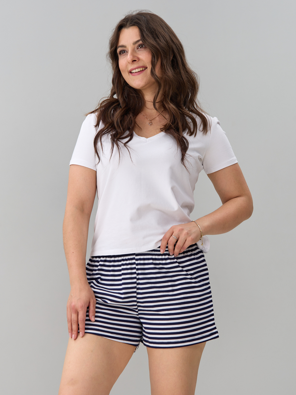 Шорты Н-141Х/синебелый-полоса