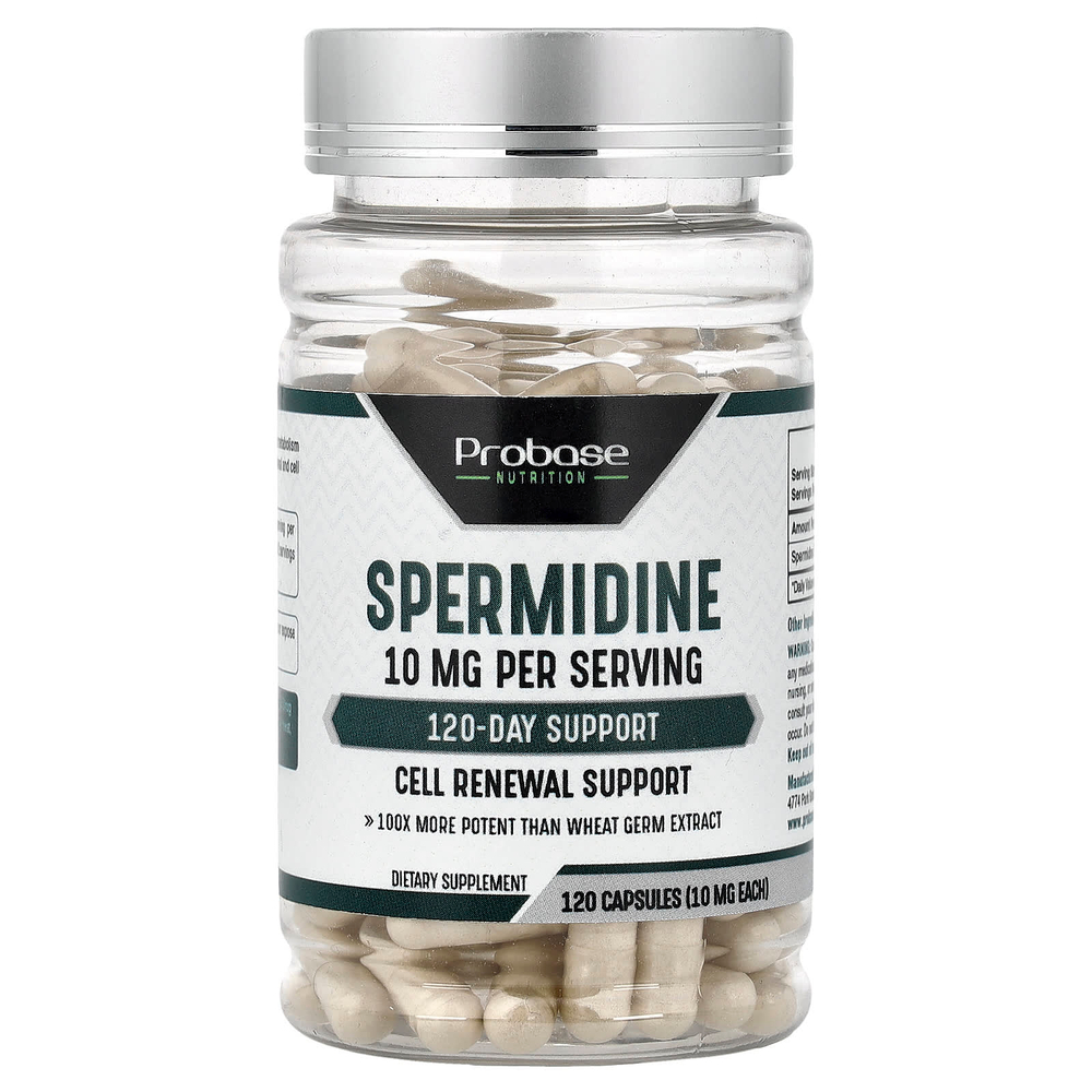 Probase Nutrition, спермидин, 10 мг, 120 капсул