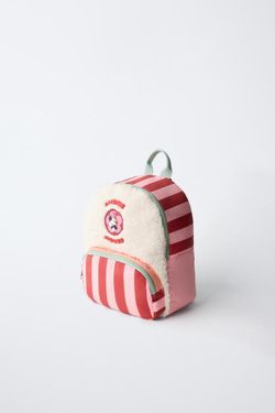 ZARA РЮКЗАК ИЗ ИСКУССТВЕННОЙ ОВЧИНЫ С ПРИНТОМ MINNIE MOUSE © DISNEY, РОЗОВЫЙ