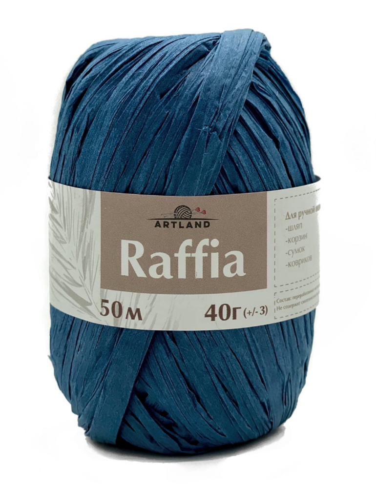 Пряжа &quot;Raffia&quot;, 100% целлюлоза 40гр, 50м, (1уп=10шт), джинс