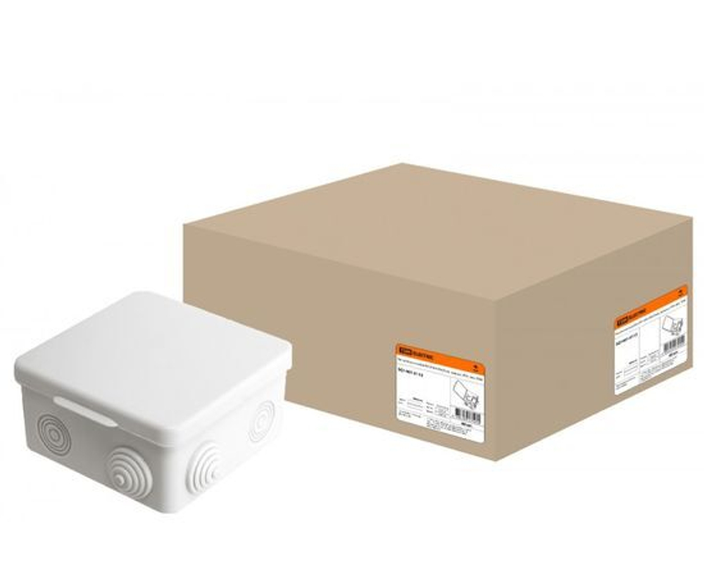 Распаячная коробка с крышкой ОП 100х100х55мм, IP54, 8вх TDM SQ1401-0113 - 2 шт