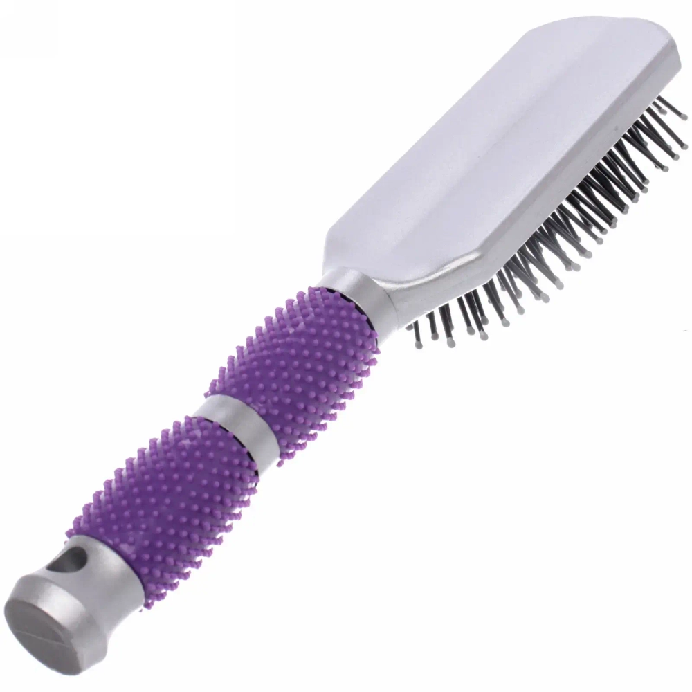 Расческа массажная «Lavanda», прямоугольная, цвет ручки фиолетовый, 23,5 см