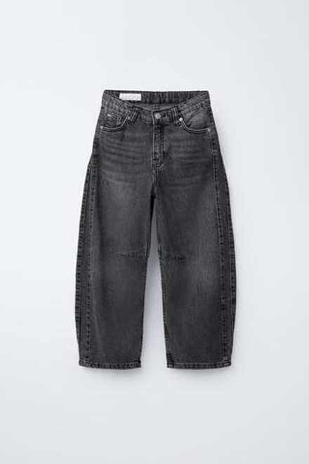 ZARA ДЖИНСЫ BARREL BALLOON, СЕРЫЙ