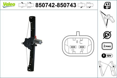 VALEO - 850742-VAL - Window Regulator