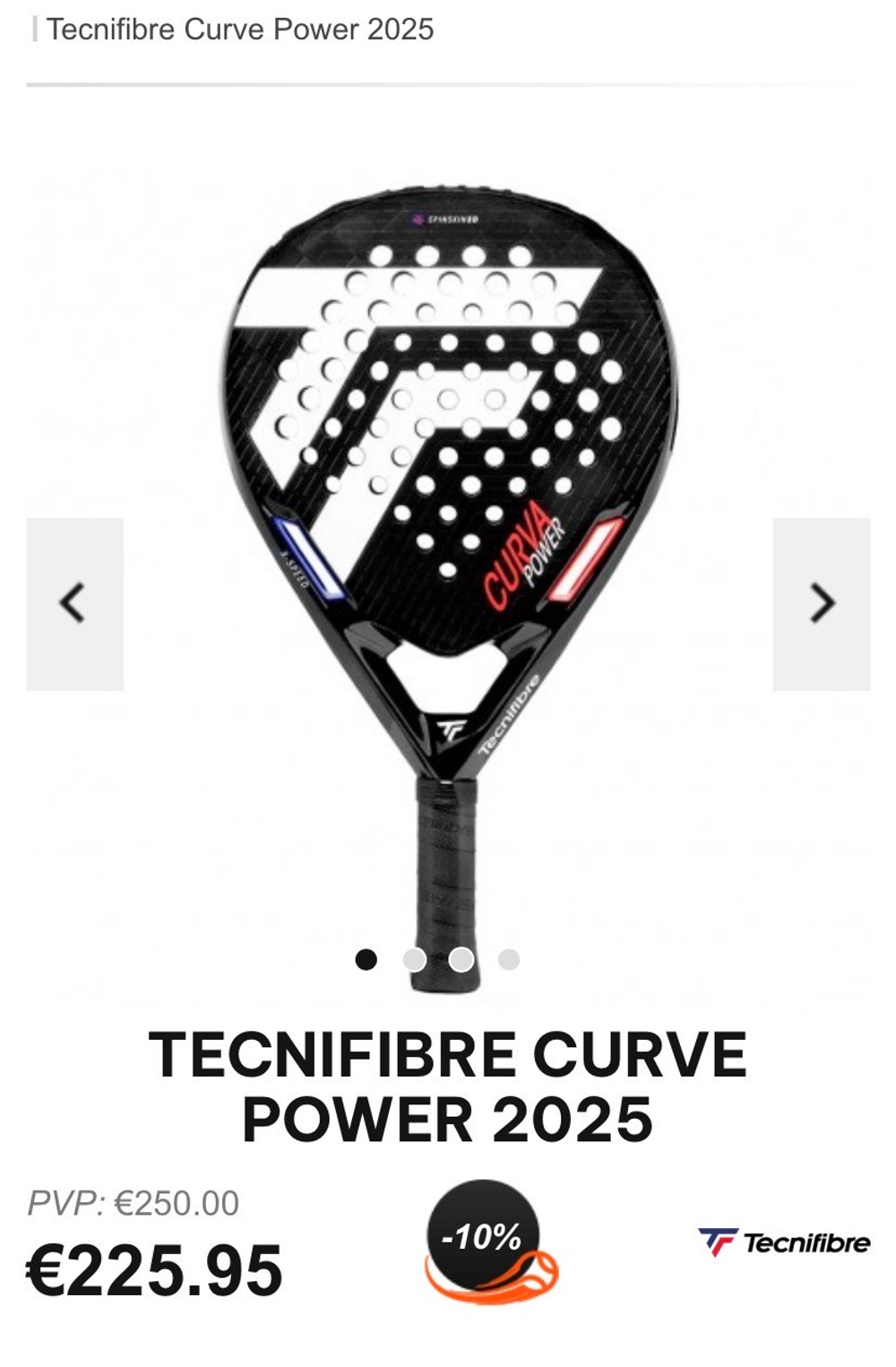 Tecnifibre, CURVA POWER, Padel Racket