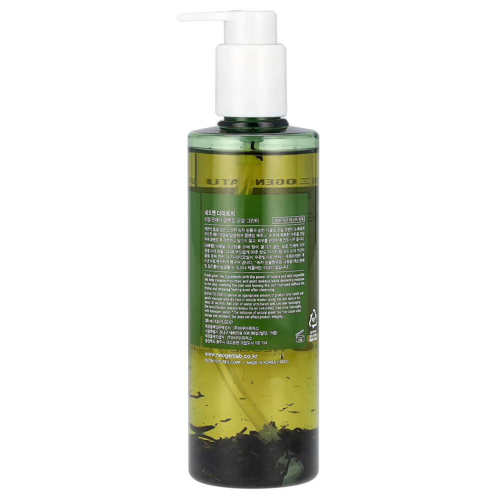 Neogen, Real Fresh, очищающее масло, зеленый чай, 285 мл (9,63 жидк. унции)
