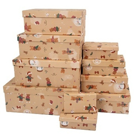 Подарочная коробка Новогодние мишки 19*13*8 см.