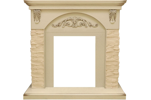 Портал Royal Flame Bern Сланец крупный бежевый / Алебастр темная патина