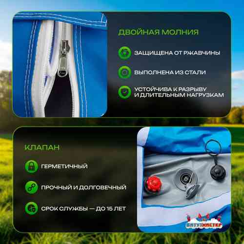 Пневмокаркасная всесезонная палатка «Универсал» 4×2,5×2,5 м — из ПВХ, синяя