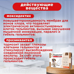 Капли от блох, клещей, глистов и гельминтов Neoterica Inspector(Инспектор) Quadro С Капли для собак 40-60 кг, 1 пипетка