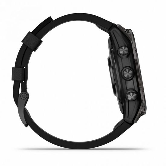 Умные часы Garmin EPIX PRO (Gen 2) Sapphire Edition 47 мм, титановый, угольно-серый DLC, черный кожаный ремешок
