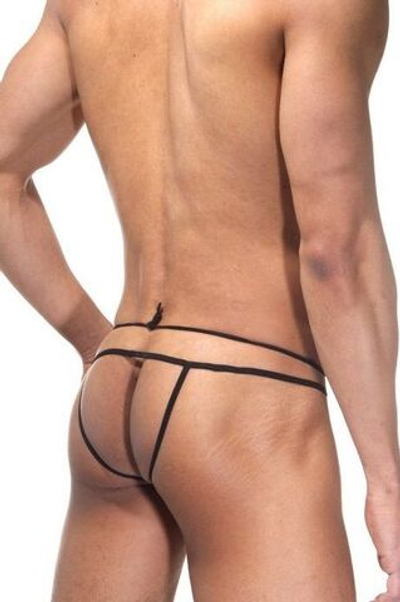 Мужские джоки с открытыми ягодицами (Размер: L-XL) (Цвет: черный)