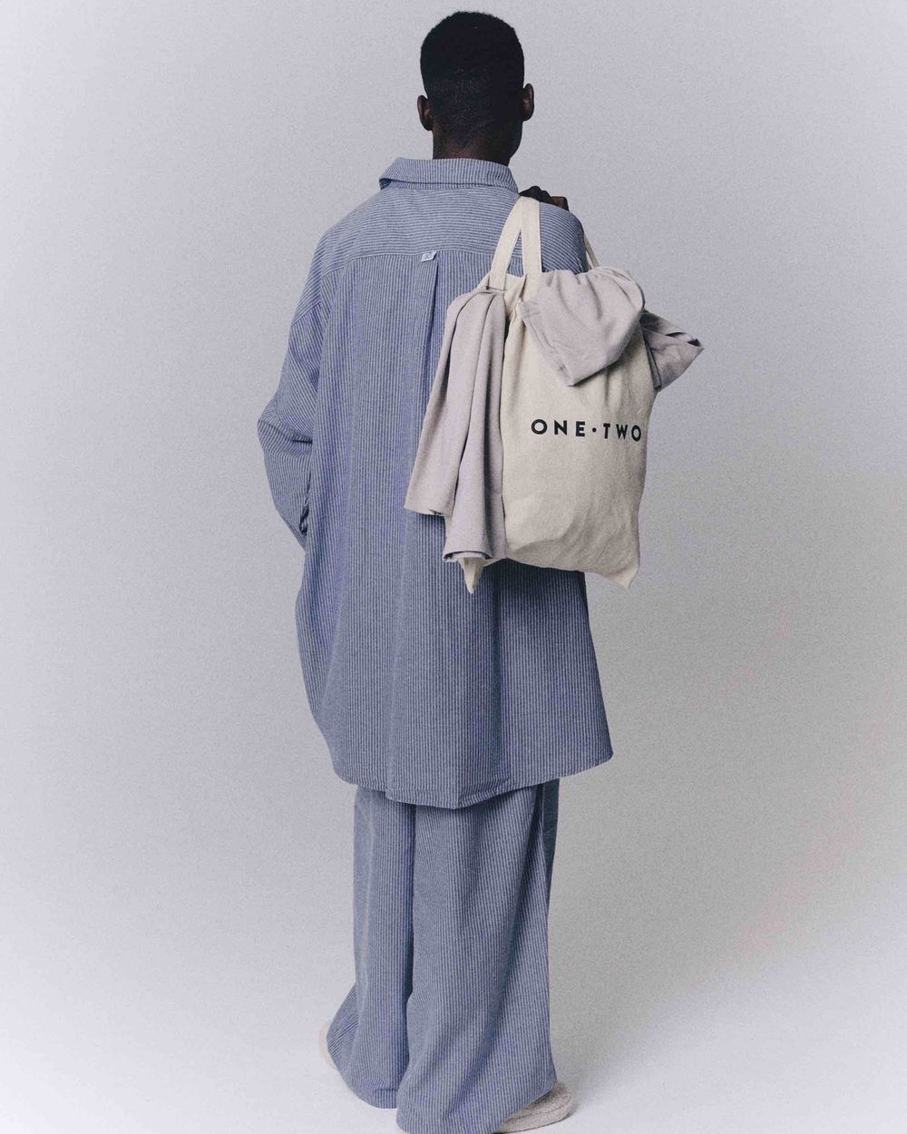 Брюки One Two Striped Baggy Pants Dirty-Blue