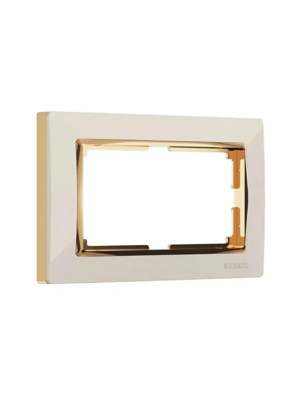 Рамка для 2-й розетки Snabb слоновая кость/золото