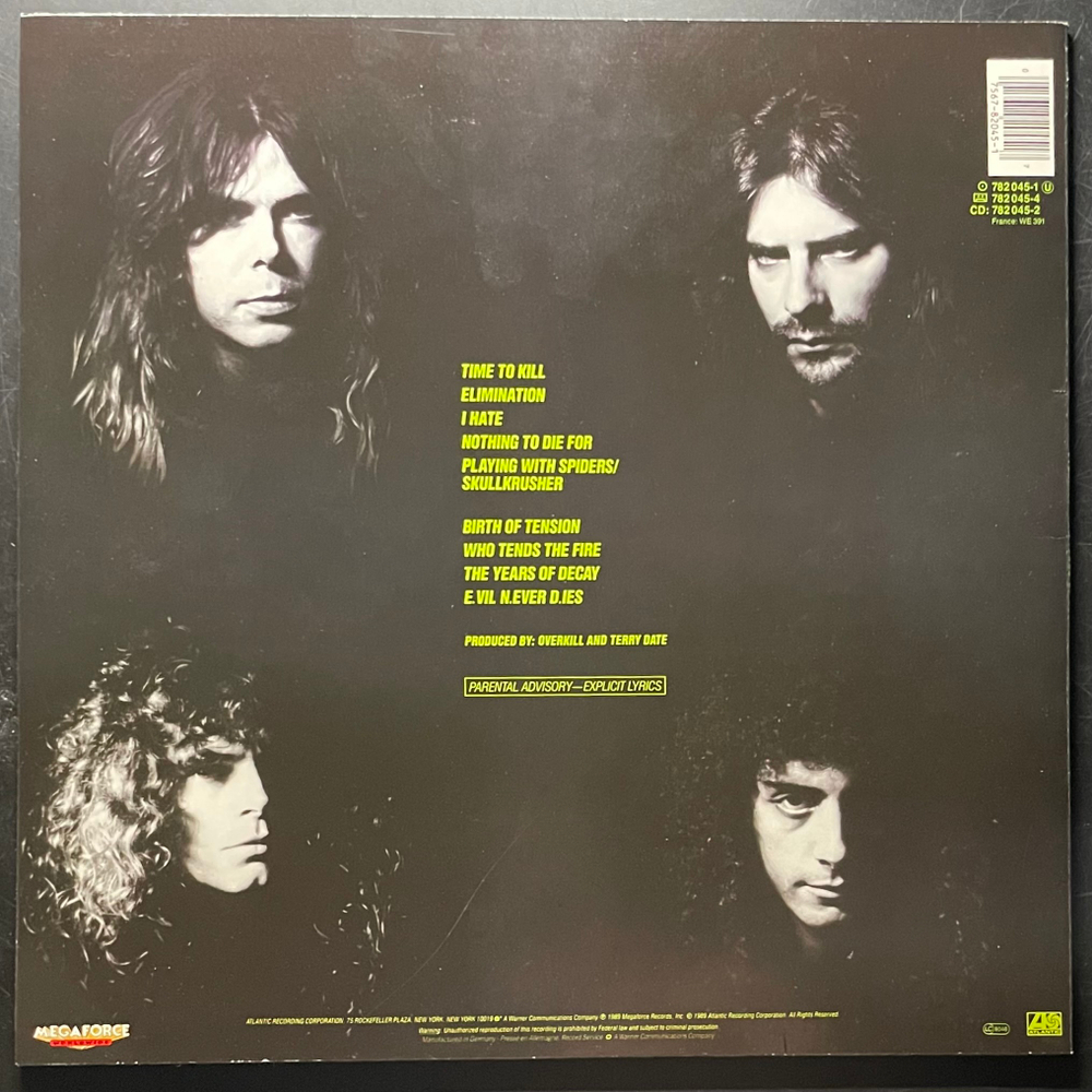 Overkill ‎– The Years Of Decay (Германия 1989г.)