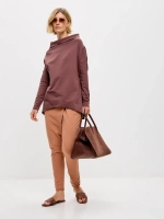 Штаны оверсайз на завязках с запахом большие размеры песочный