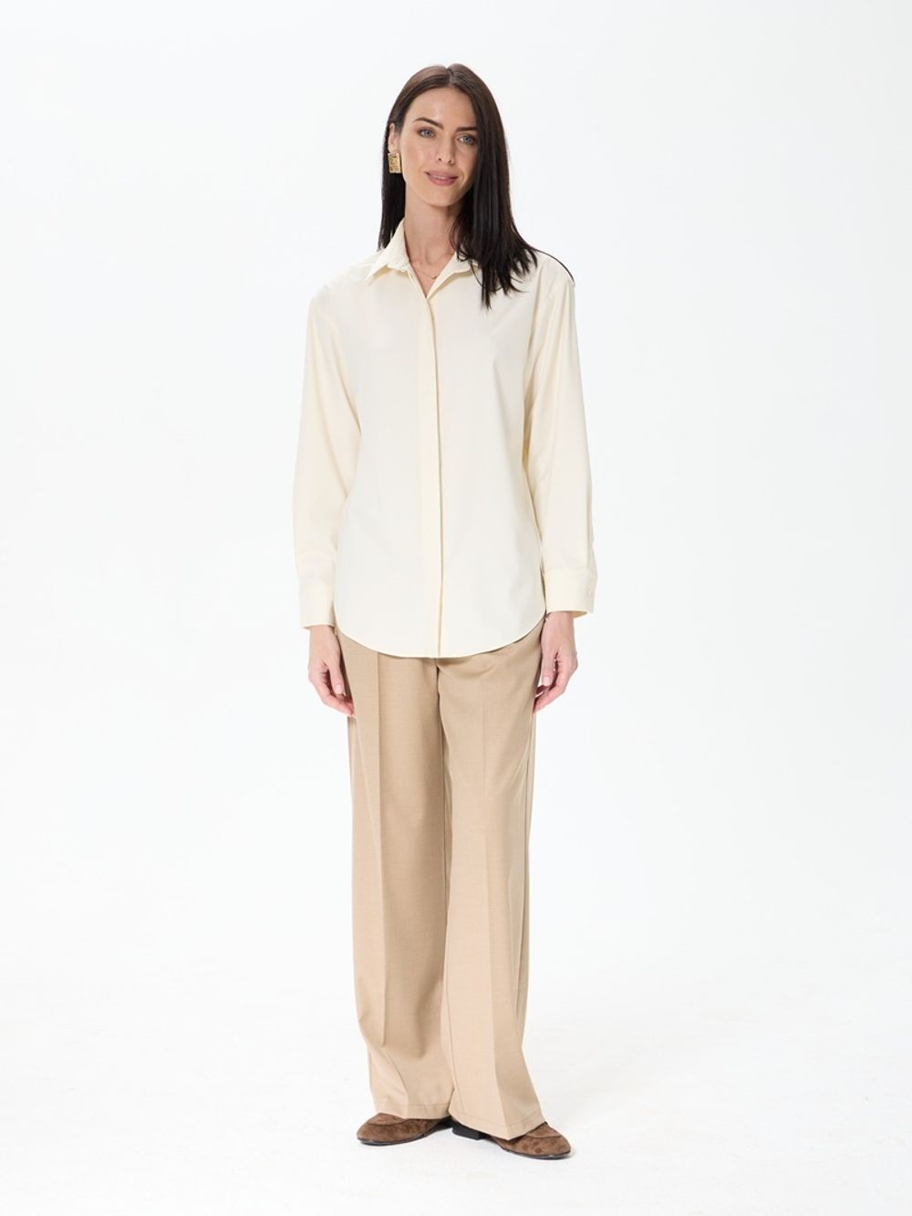 Рубашка Хельсинки молочная смесовая шерсть