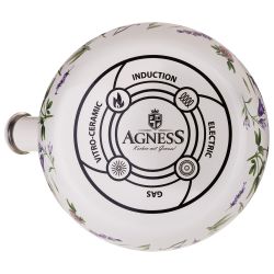 ЧАЙНИК AGNESS ЭМАЛИРОВАННЫЙ СО СВИСТКОМ СЕРИЯ "FLOWER STORY", 2,2 Л