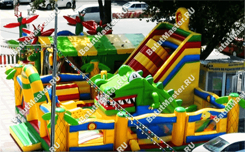 Надувной батут "Мульти-сафари крокодил"