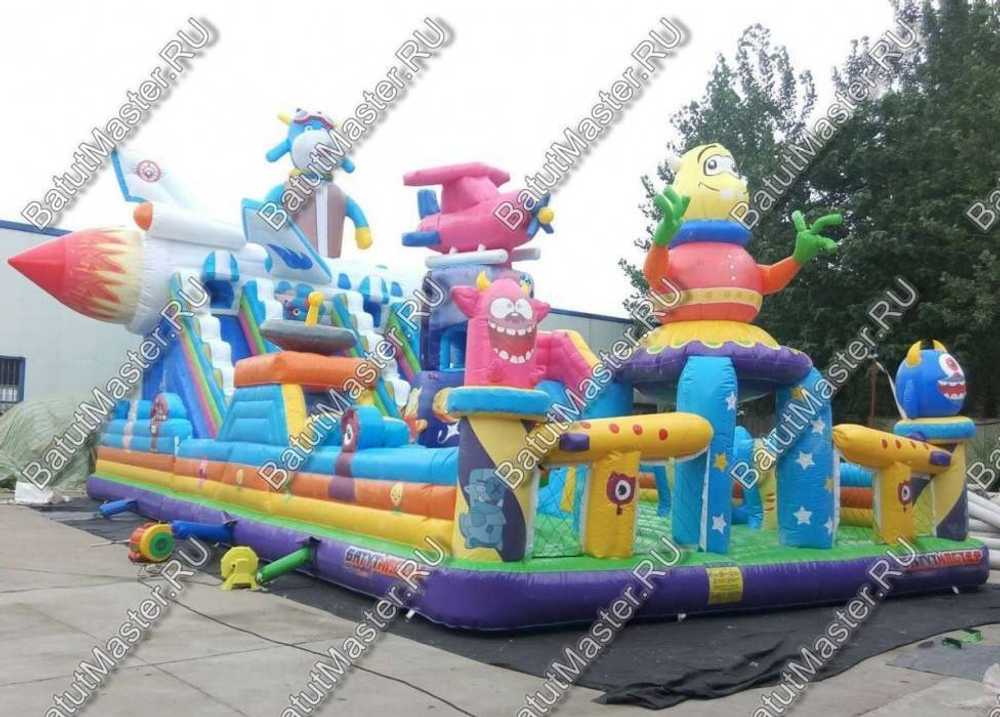 Коммерческий батут "Космические зверята" 16*8*7 м