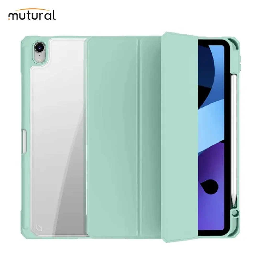 Чехол-книжка Mutural Folio Case для Apple iPad Air 4/Air 5 (10.9) (полиуретан с подставкой) (салатовый)