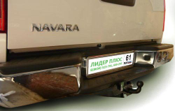 Фаркоп(прицепное) Лидер-Плюс для NISSAN NAVARA Double Cab (D40) (со ступенькой) 2005-...(паспорт и сертификат в комплекте)(без электрики)N107-F