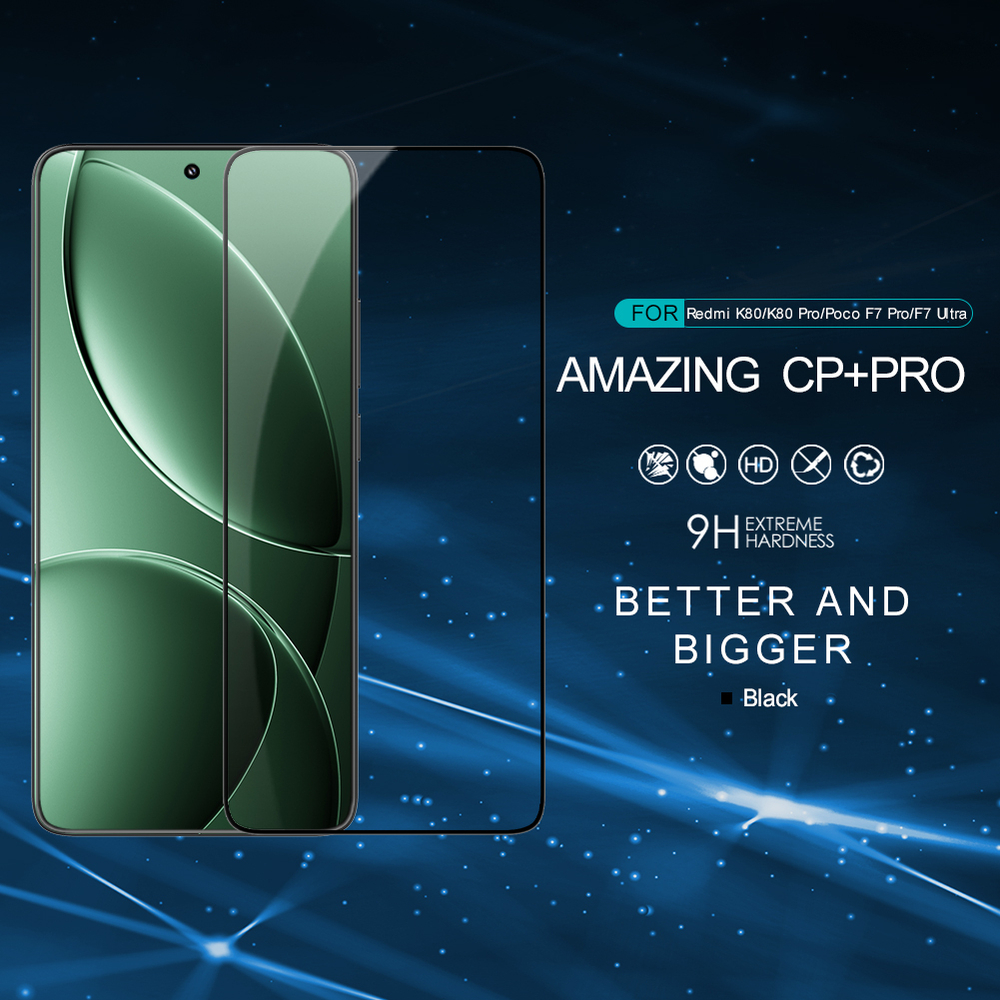Защитное закаленное стекло от Nillkin для Xiaomi Poco F7 Pro и Poco F7 Ultra (Redmi K80, K80 Pro), серия CP+PRO Anti-Explosion Glass Screen Protector