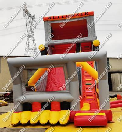 Детский надувной батут-горка "Бульдозер" 12*5*8 м