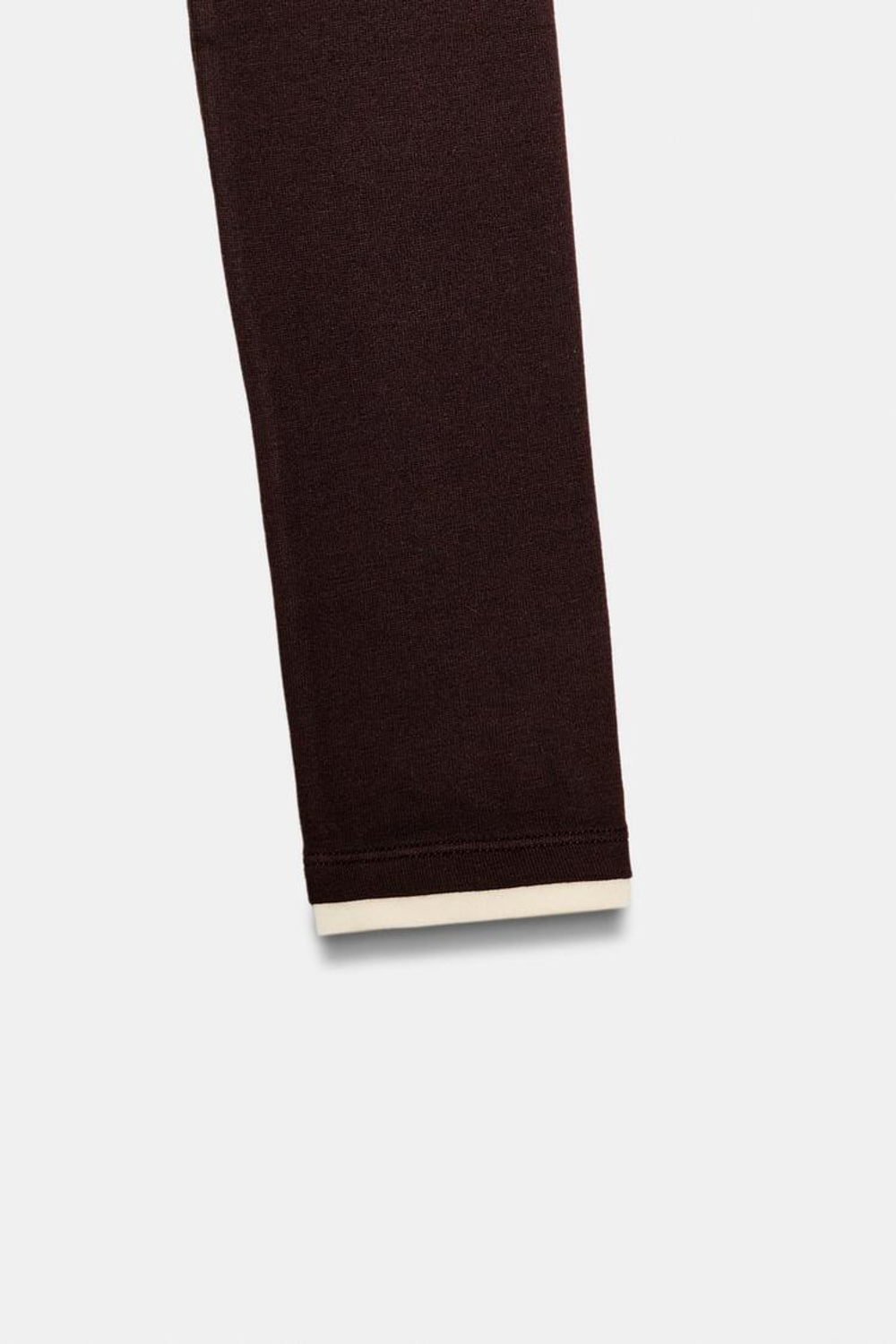 ZARA УКОРОЧЕННАЯ ФУТБОЛКА С ДВОЙНЫМ ЭФФЕКТОМ, КОРИЧНЕВЫЙ