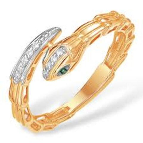 Кольцо из золота с фианитами