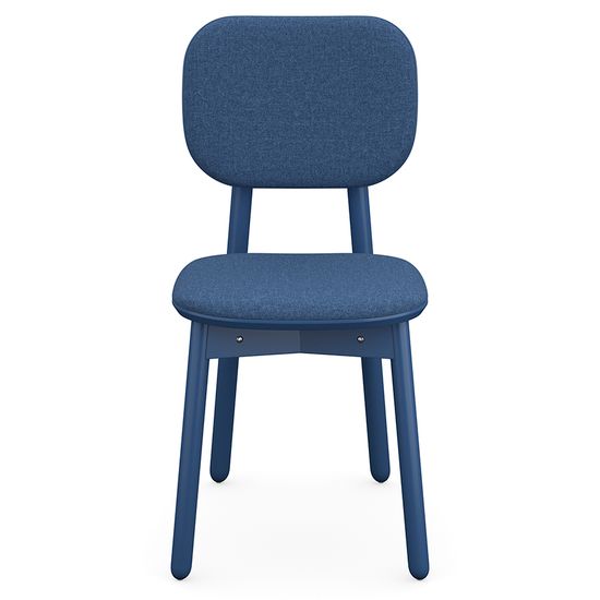 Стул с обивкой saga, рогожка, синий