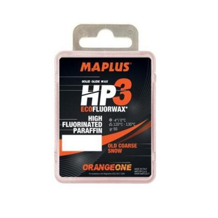 Парафин высокофтористый лыжный MaPlus HP3 HF Orange 1 (для старого грубого снега) (0°С...-4°С) 50 гр