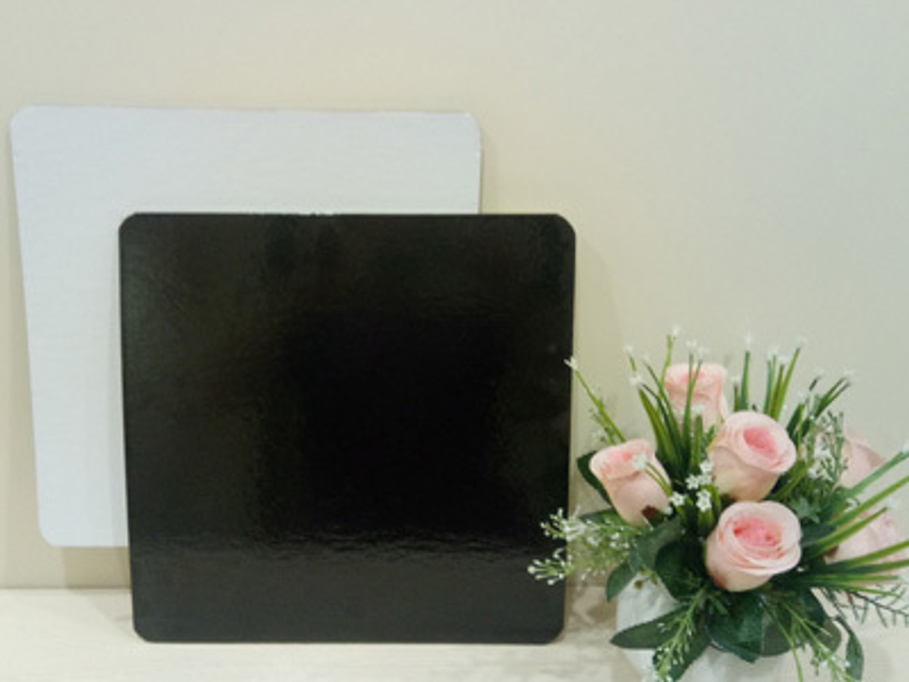 Подложка квадратная двусторонняя ЧЕРНЫЙ/жемчуг 3,2 мм. 22х22 см