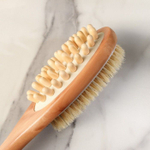 Массажная двусторонняя щётка из натуральной щетины с ручкой