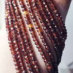 Гранат Малайя, спессартин, пироп, рондель, огранка, р-р 4.9мм, цена за нить 19 см