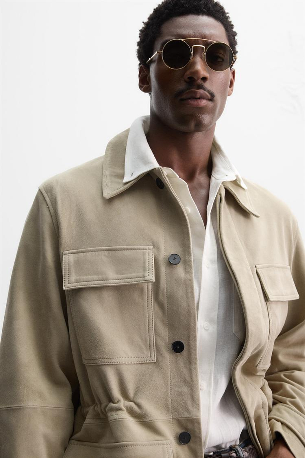 ZARA ЗАМШЕВАЯ ПАРКА С КАРМАНАМИ - LIMITED EDITION, БЕЖЕВЫЙ