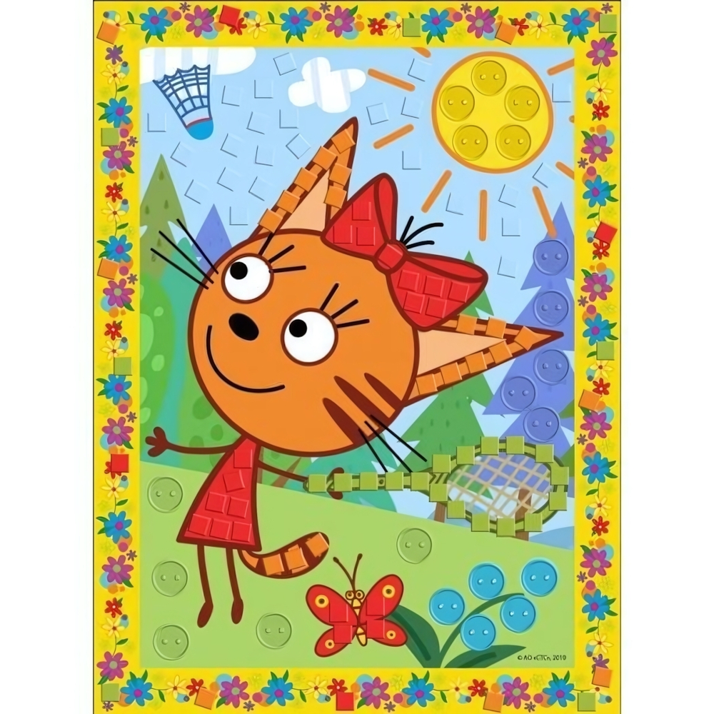 Аппликация из ЭВА и пуговиц "Три Кота" (17х23см.) в пакет (Мультиарт)