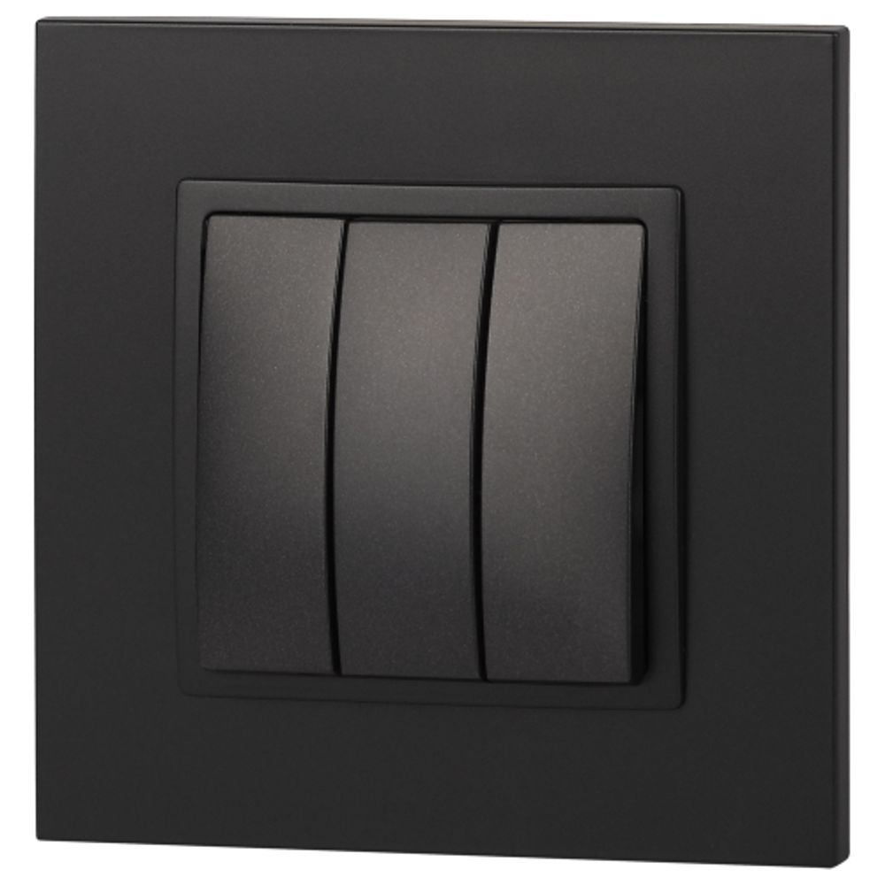 14-1107-05 ЭРА Выключатель тройной, 10АХ-250В, IP20, Эра Elegance, антрацит