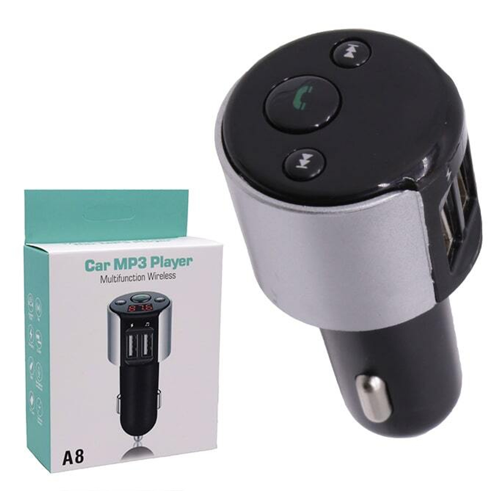 Автомобильный FM-трансмиттер A8 Bluetooth (черный)