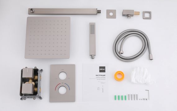 Душевая система ABBER Daheim AF8251SP скрытого монтажа без излива, термостат, сатин