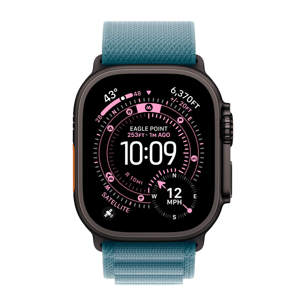 Умные часы Apple Watch Ultra 3 (2025) GPS + Cellular, 49mm, Black Titanium Case with Light Blue Alpine Loop, L