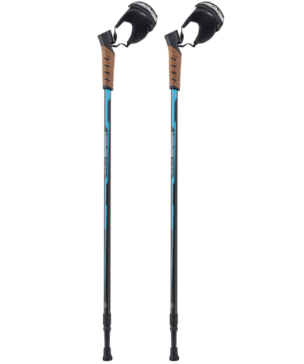 Палки для скандинавской ходьбы BERGER Nimbus, 77-135 см, 2-секционные, черный/голубой