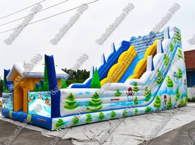 Детский надувной батут-горка "Весёлая горка" 15*8*9 м