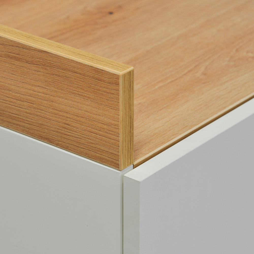 Парящий комод для одежды Меламин 3 ящика, 90х42х80 см, белый/артизан