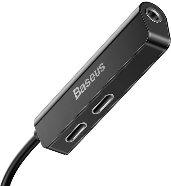 Аудио-переходник Baseus L52 IP Male to Dual Lightning and 3.5 mm Female Adapter (3,5мм & 2 порта Lightning) CALL52-01 Черный